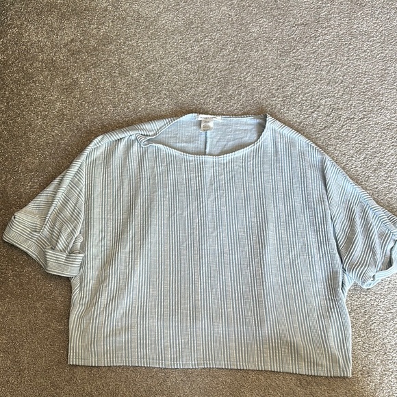 Caution To The Wind Tops - Striped Top in Light Blue